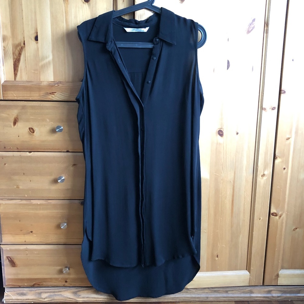 Zara silk dress shirt, black. Size M. Worn once